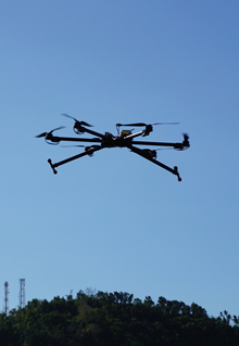 An unmanned aerial vehicle helps in taking images of the farm (Photo from UPLB)