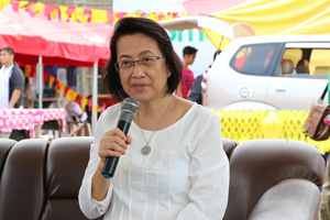 Marita A. Carlos, Director of the Applied Communication Division (ACD), PCAARRD explains the concept of FIESTA during the press conference. (Image credit: Jamsey E. Perez, ACD, PCAARRD)
